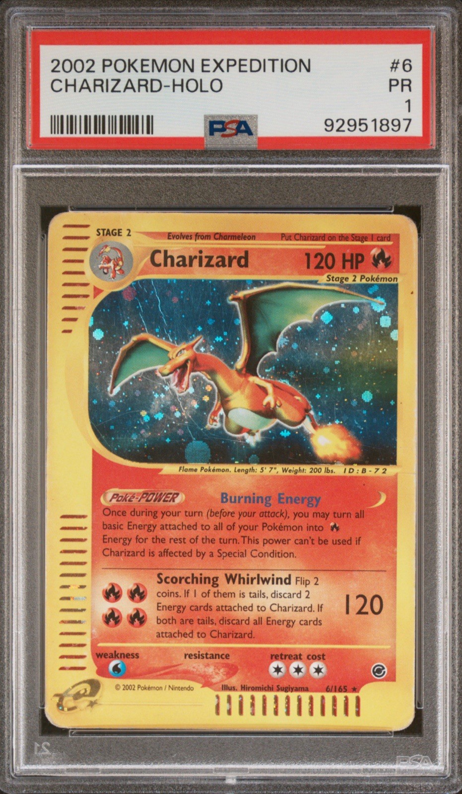 PSA 1 2002 Expedition Charizard Holo Foil Rare 6/165 Pokemon WOTC