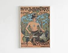 Vintage Italian Wall Art Printable, Art Nouveau Bar Cart Decor, Vineyard Grapes