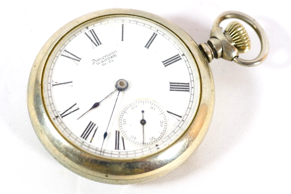Reloj Bolsillo Waltham PS Bartlett Modelo 1883 s18 Cara Abierta Esfera Romana Silveroida Foto 2 de 4