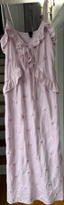 Wild Fable Light Pink Ruffle Tie Sleeveless Straps Long Maxi Dress V-Neck S