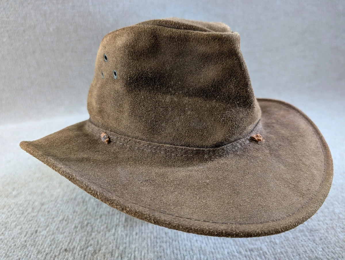 VTG Bert Kraus Suede‎ Floppy Boonie Hat Leather Braided Tassel Western Festival Suede Brown Hats for Women for sale | eBay main image 2