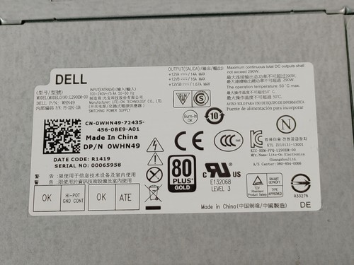 Dell OptiPlex 9020 MT 8 Pin 290W ATX Desktop Power Supply WHN49 - 第 2/6 張圖片