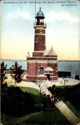 Ak Holtenau Kiel in Schleswig Holstein, Leuchtturm an der Mündung... - 5037315