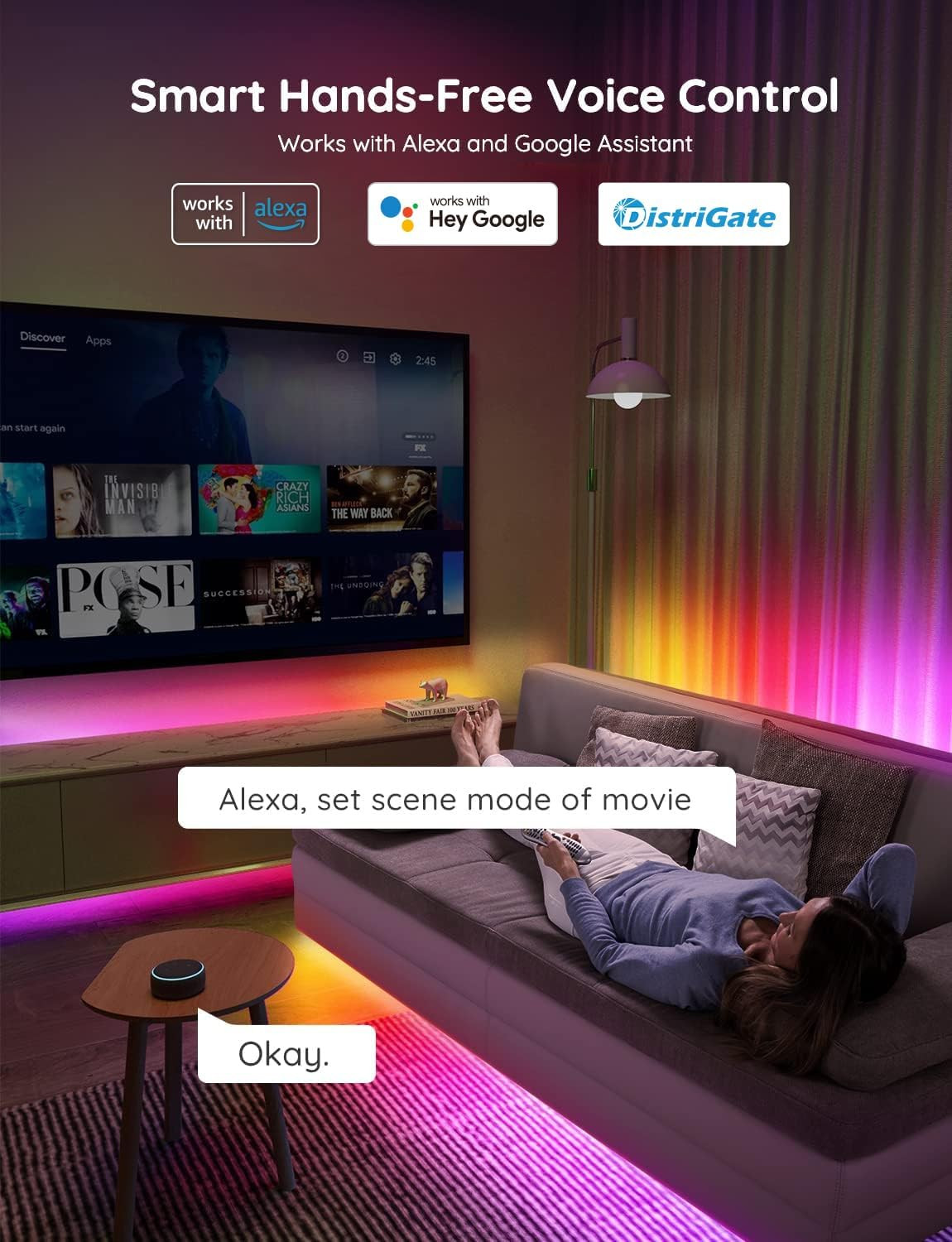 LED Strip Lights, 16.4Ft Wifi LED Lights Work with Alexa and Google Assistant — image 3