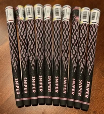 SniperGrips Ripple-Velour Golf Grips - Black/Pink - Undersize - 10 Piece Bundle