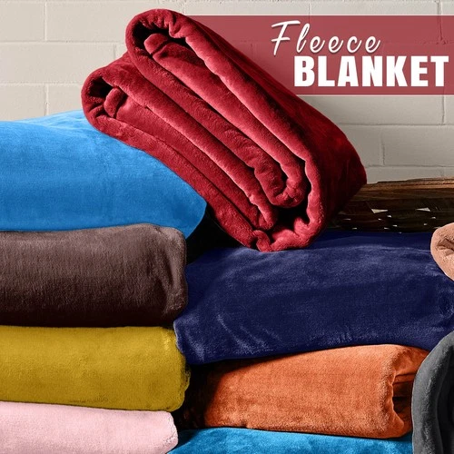 Reversible Fleece Throw Blanket Soft Mink Fleece Blanket for Sofa Bed Twin Queen