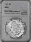 1887-P  $1  MORGAN SILVER DOLLAR  "PHILADELPHIA"  NGC MS63  #8672755-022