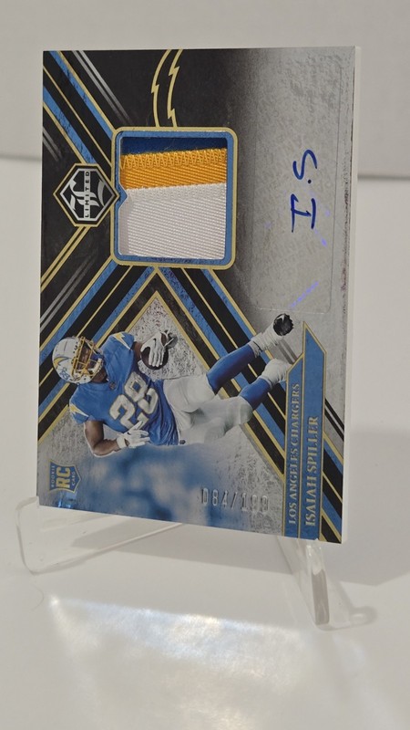 💎2022 LIMITED RPA Isaiah Spiller RC🏈CHROME 3 COLOR PATCH AUTO NUMBERED 84/199!