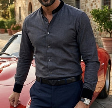 Giorgio Armani Milano Exclusive Edition Long Sleeve Shirt Dark Blue 16.5-42 L