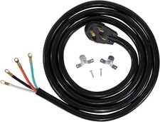 50-Amp Appliance Power Cord 4 Prong Range Cord 4 Wires W/ Eyelet Connectors