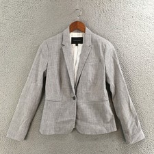 Banana Republic Blazer Womens 0 Tailored Career One Button Jacket Casual Gray