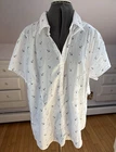 Basic Editions  women 2X cotton blend anchors short  sleeve  shirt