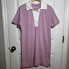 Everlane Mauve Lilac Organic Cotton Polo Dress Size S | Preppy Minimalist Summer