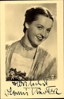 Ak Schauspielerin Hansi Knoteck, Portrait, Ufa Film, Ross Verlag A... - 4029020