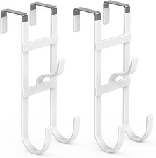 FYY Over The Door Hooks - 2 Pack Heavy Duty Triple-Hook Hanger, Rubber Coating O