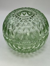 Vintage Indiana Glass Mt Vernon Fairy Lamp Green Fairy Lamp