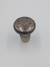 Antique Sterling Silver Glass Decanter Stopper Replacement Monogram C 7/8" Peg