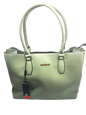 Pierre Cardin Damen Handtasche Medium Kunstleder Grün