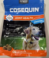 COSEQUIN JOINT HEALTH SUPPLEMENT FOR SENIOR DOGS 120 SOFT CHEWS FREE SHIPPING