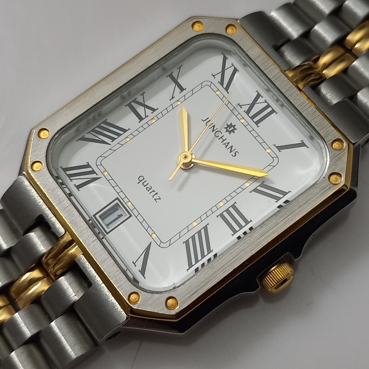 ELEGANT NOS 1990'S JUNGHANS RECTANGULAR QUARTZ REF: 41/4137 + BOX