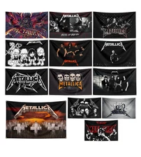 Metallica Heavy Rock Metal Band Flag Banner Wall Hang Tapestry + 4 Brass Grommet