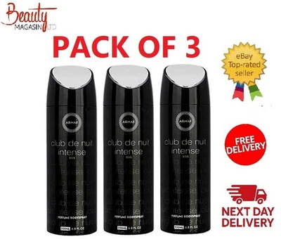 Armaf Club De Nuit Intense Man Body Spray - Deodorant for Men 200ml Pack of 3