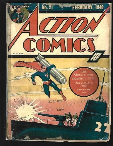 Action Comics #21 PR (Incomplete) Pep Morgan Chuck Dawson Three Aces Spectre Ad