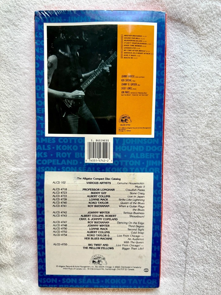 JOHNNY WINTER SEALED LONGBOX. CD BOX SERIOUS BUSINESS ALBUM ROUTE 90 UNSEEN EYE Foto 3 de 4