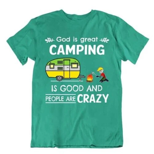 Zelten Außen Trip T-Shirt Cool Süß Lustig Außen Frisch Gut Verrückt - Bild 1 von 1