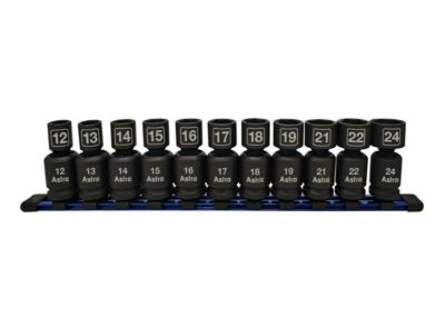 Astro Pneumatic 78244 11Pc 1/2''Dr Metric Nano Pinless Universal Impact Sockets