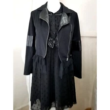 D-Signed Descendants Moto Jacket Black Dress Sleeveless Junior L 14/16 2-Pc Set