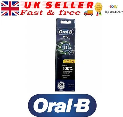 ORAL B Oral-B Pro Cross Action Replacement Electric Toothbrush Heads - Black X 4 Heads
