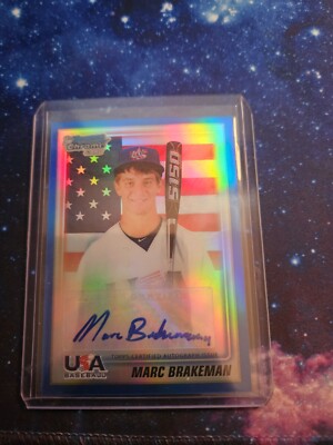 2010 Bowman Draft USA Team Auto Blue Refractor /99 Marc Brakeman #USAA-4 Auto