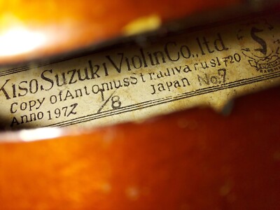 Kiso Suzuki No.7 Size 1/8 Violin, Japan 1972, Good Condition