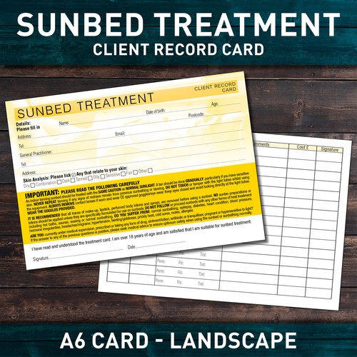 Pack of Client customer record Cards for Sunbed Tanning Salons gyms 18+ - Picture 6 of 6