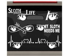 Sloth Decal for Car Window Heartbeat Infinity Sticker Set 6-Count BG 504