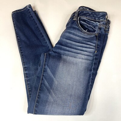 American Eagle Women s 6 Hi Rise Jegging Jeans Dark Wash Super Stretch #1512