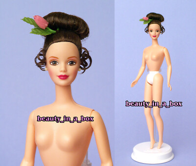 Buy 2 Get One Free - Elegant Nude Barbie Doll Brunette Victorian Bun 