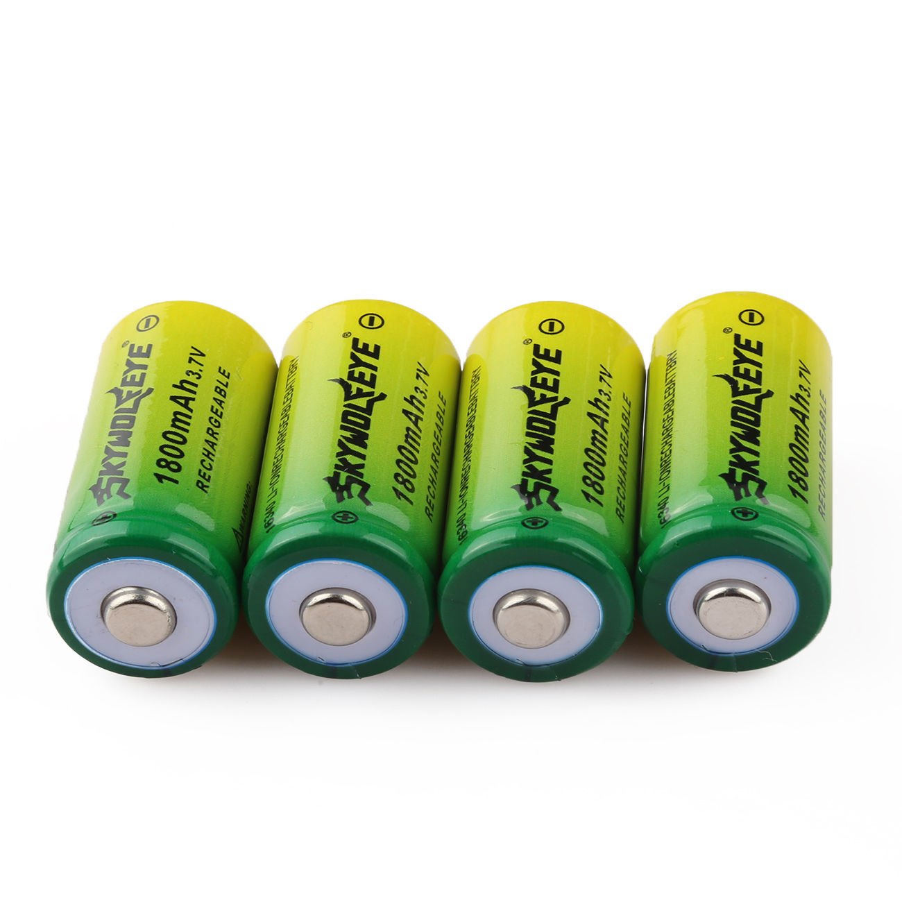 4pcs Skywolfeye 1800Mah Li-ion 16340 RCR123A Rechargeable Battery + 2pcs Charger