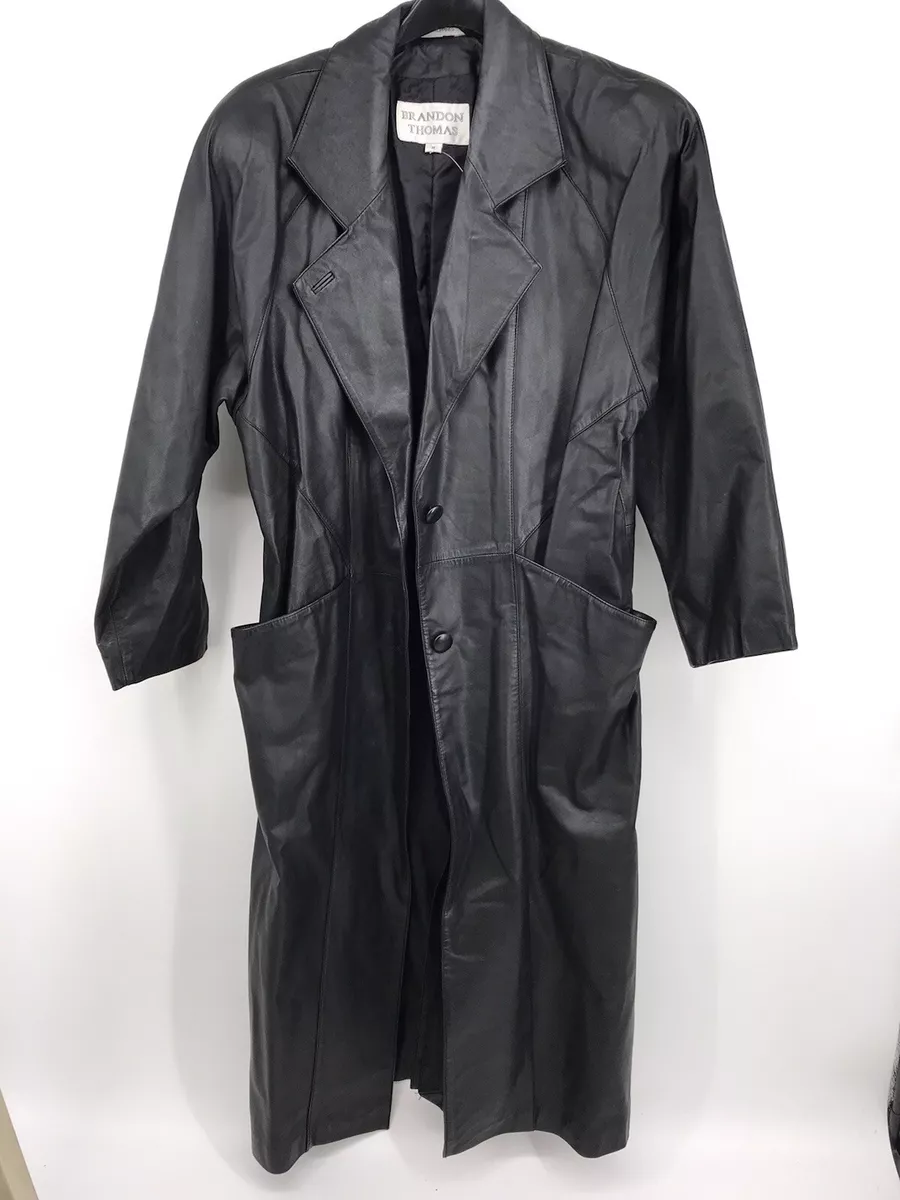 Brandon thomas leather store trench coat