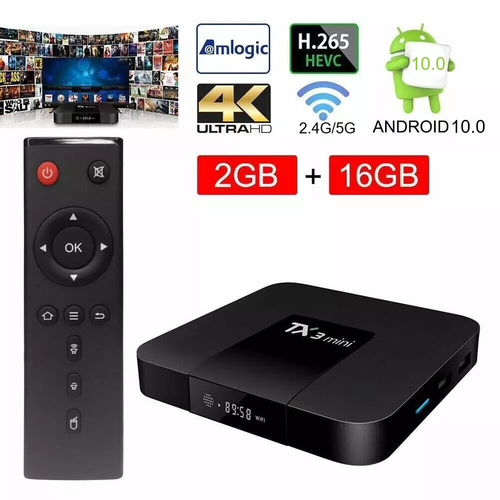 2024 TX3 Mini Android 10.0 TV Box 2GB RAM 16GB Quad Core Streaming Player-image