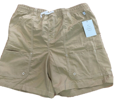 Free Assembly JUNIOR CAMP Shorts Size 2XL -18 Elastic Waist Drawstring Beige NWT