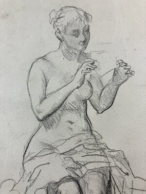 Drawing Portrait A Young Woman Etude De Nude Circa 1880 Guyot Rucksack Backpack