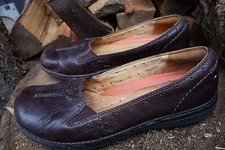 Clarks Structured Women's Brown Leather Slip On Loafer Shoes Size 7 1/2 N