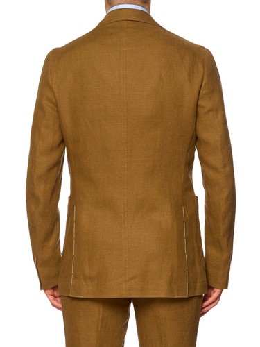 STILE LATINO Handmade Beige Irish Linen Suit NEW Slim Long Vincenzo - Picture 6 of 15