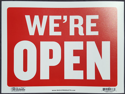 WE'RE OPEN/CLOSED Sign 12 X 16 - NEW
