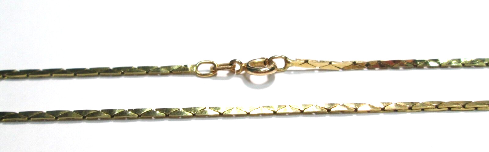 Solid Real 14K Yellow Gold Thin Herringbone Chain… - image 6