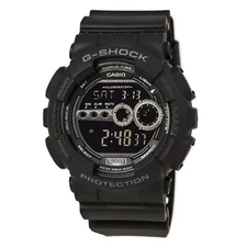 Casio Men's Watch G-Shock X-large G World Timer Round Black Resin Strap GD100-1B