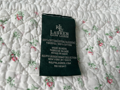 Ralph Lauren King(110"x85") Quilt Coverlet Tiny Pink Flower Reversible - Picture 5 of 13