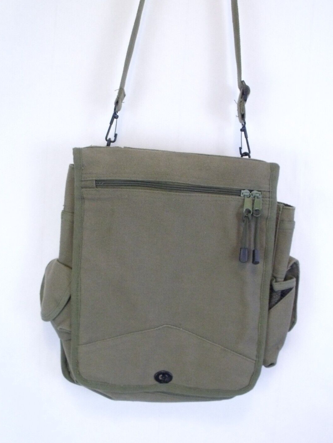 Army Green Canvas Messenger Bag Travel Crossbody Orga… Gem